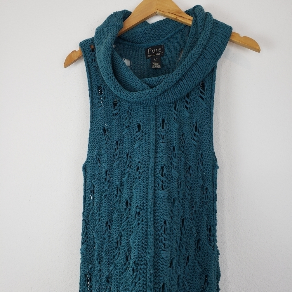Pure Handknit knit tunic cowl neck sweater - Picture 6 of 8